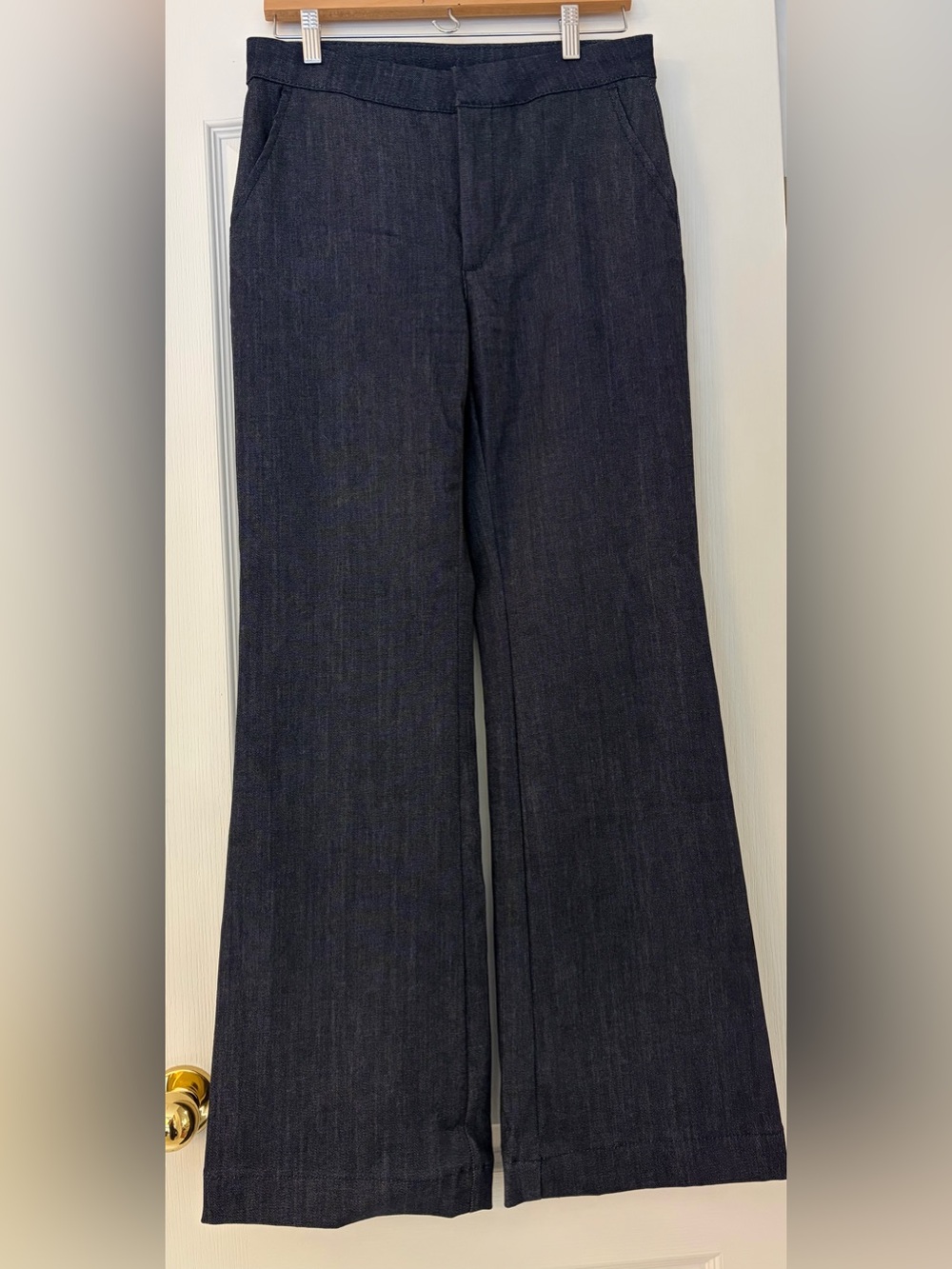 NWOT Zara Women’s Dark Navy Wide-Leg Denim Trouser